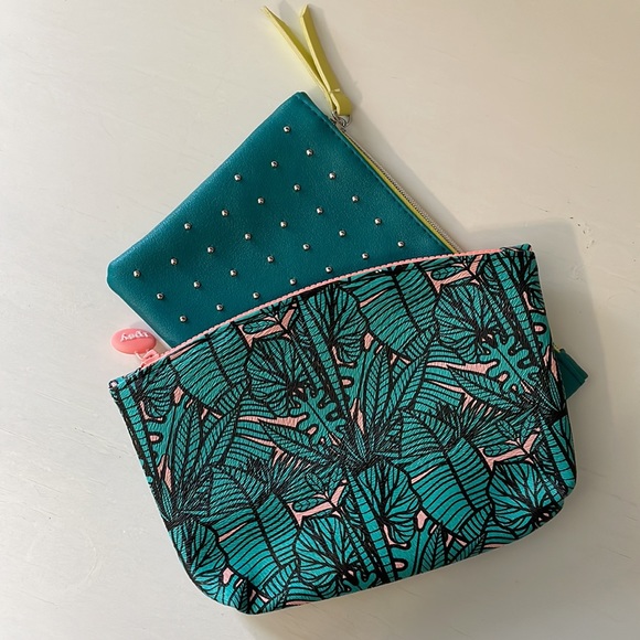 Ipsy Cosmetic Bags Lot of 2 Teal Paradise - Picture 2 of 12